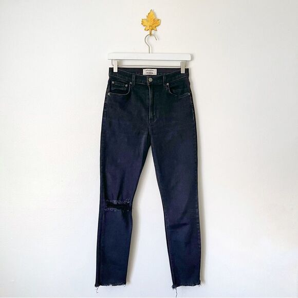 Reformation High & Skinny Jeans in Faded Black size 26 preowned - Picture 1 of 8
